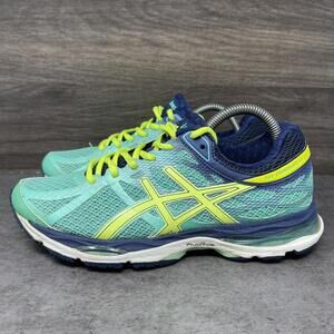 Asics Gel Cumulus 17 Sneakers Womens Size 7.5 Green Blue Running Shoes T5D8N